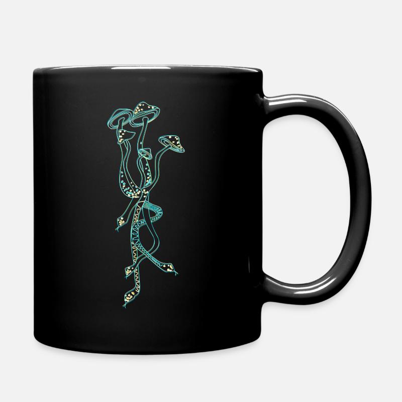 Magic mushrooms - amazing psychedelic print - Full Colour Mug - black
