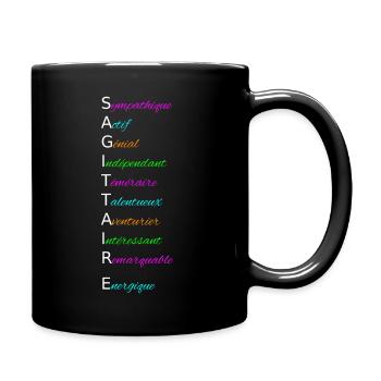 SAGITTAIRE Sympathique Actif Génial Indépendant - Mug uni - noir - Droite
