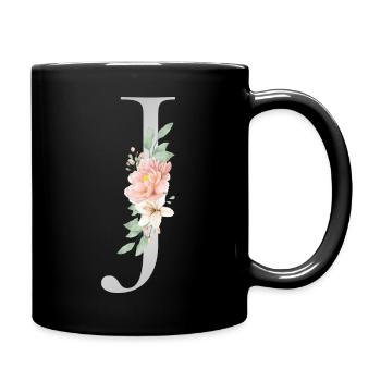 Monogramme personnalisable J Floral - Mug uni - noir - Droite