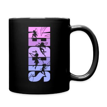 Feen 7. Geburtstag 7 Jahre alt Mädchen Fee - Tasse einfarbig - Schwarz - Rechts
