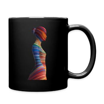 Unisex-T-Shirt - Tasse einfarbig - Schwarz - Rechts