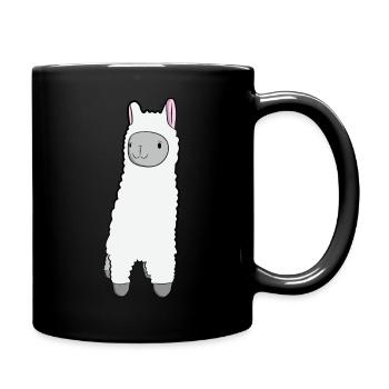 Lama Motive Jungen Mädchen Kindermode Tier Alpaka - Tasse einfarbig - Schwarz - Rechts