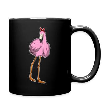 Bandana flamant rose - Mug uni - noir - Droite