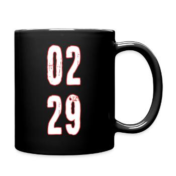 Schaltjahr-Geburtstag, 29. Februar - Tasse einfarbig - Schwarz - Rechts