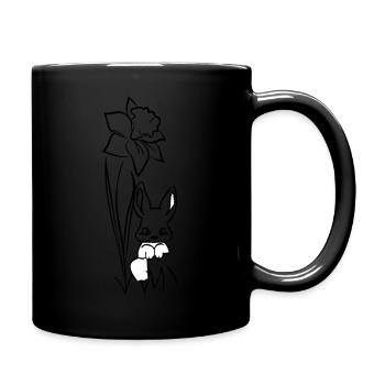 Häschen - Tasse einfarbig - Schwarz - Rechts