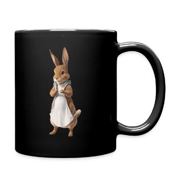 Niedlicher Hase braun 1 - Tasse einfarbig - Schwarz - Rechts