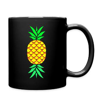 Ananas Pineapple - Tasse einfarbig - Schwarz - Rechts