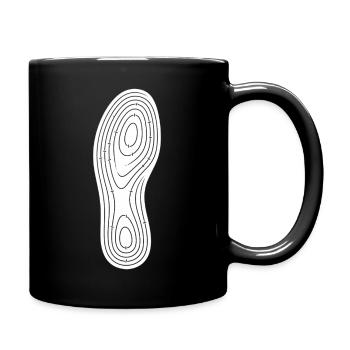 Konzentrischer Fußabdruck Sole-Kunst Wandern Camping - Tasse einfarbig - Schwarz - Rechts