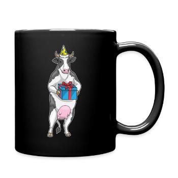 Cow Birthday Party Hat - Full Colour Mug - black - Right