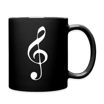 Musik Notenschlüssel Note Musiknote weiß - Tasse einfarbig - Schwarz - Rechts