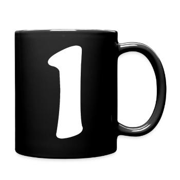 Eins: Minimalistische Ziffer 1 | Erster - Tasse einfarbig - Schwarz - Rechts