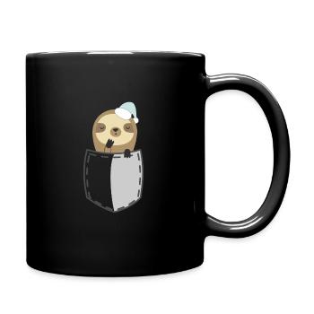 pocket with a sloth - Full Colour Mug - black - Right