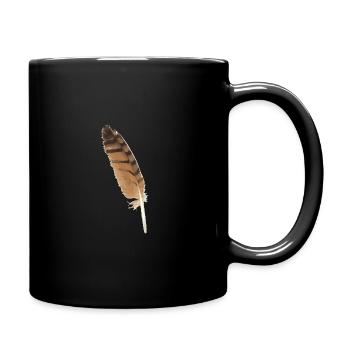 Owl Feather - Bird Feather - Full Colour Mug - black - Right