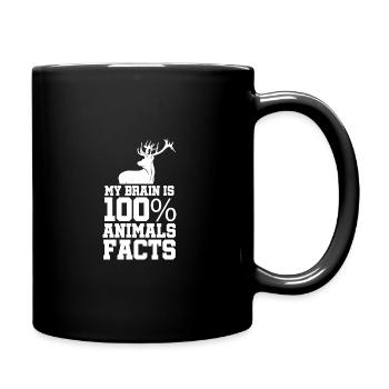 My Brain Is 100% Animal Facts Animal Lover Animal - Tasse einfarbig - Schwarz - Rechts