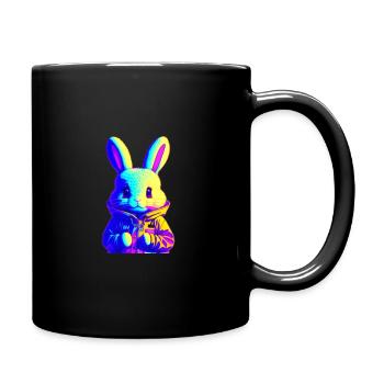Lapin de style urbain - Mug uni - noir - Droite