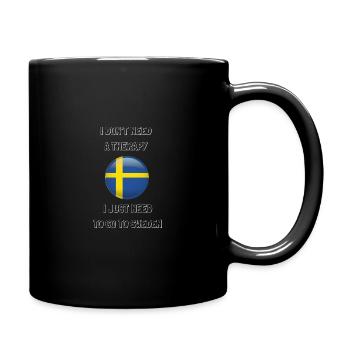 Thérapie Drapeau suédois Drôle Suède - Mug uni - noir - Droite