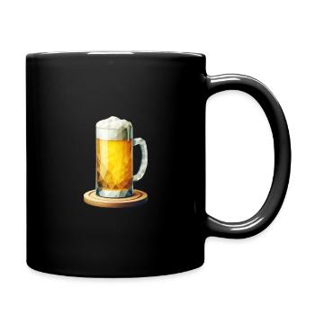 Chope de bière Polygon - Mug uni - noir - Droite