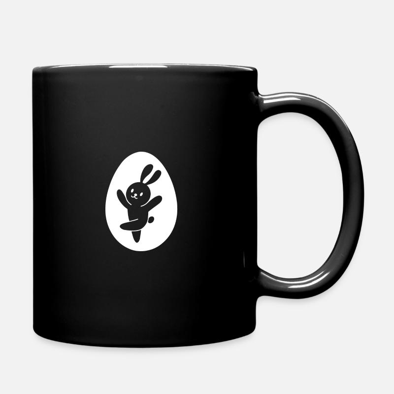 Hase tanzt Ei - Tasse einfarbig - Schwarz