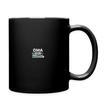 Oma 2026 Babyfüße - Tasse einfarbig - Schwarz - Rechts