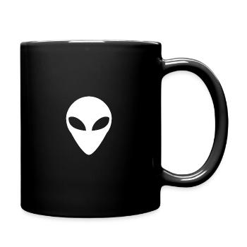 Alien Gris Tête Silhouette Blanc - Mug uni - noir - Droite