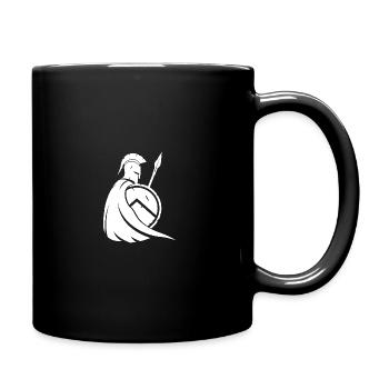 Guerrier Spartiate Stylisé – Force & Honneur Blanc - Mug uni - noir - Droite