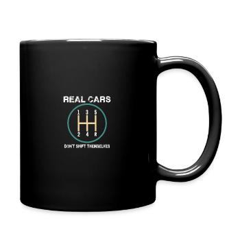 Les vraies voitures ne se déplacent pas d’elles-mêmes Citations de voitures drôles - Mug uni - noir - Droite