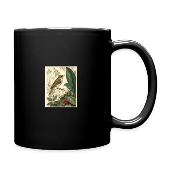 Bird in Jungle Leaf Vintage - Full Colour Mug - black - Right
