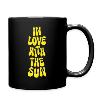 In love with the sun Spruch Sommer Sonne Retro - Tasse einfarbig - Schwarz - Rechts