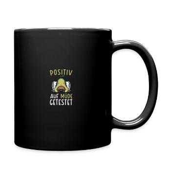 Positiv auf Müde Getestet Avocado Schlafshirt - Tasse einfarbig - Schwarz - Rechts