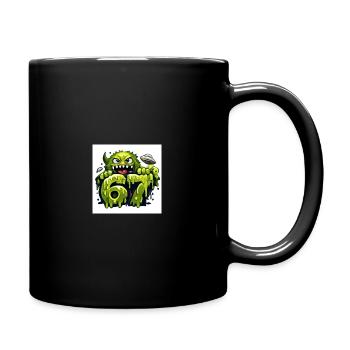Green Slime Monster 67 - Full Colour Mug - black - Right