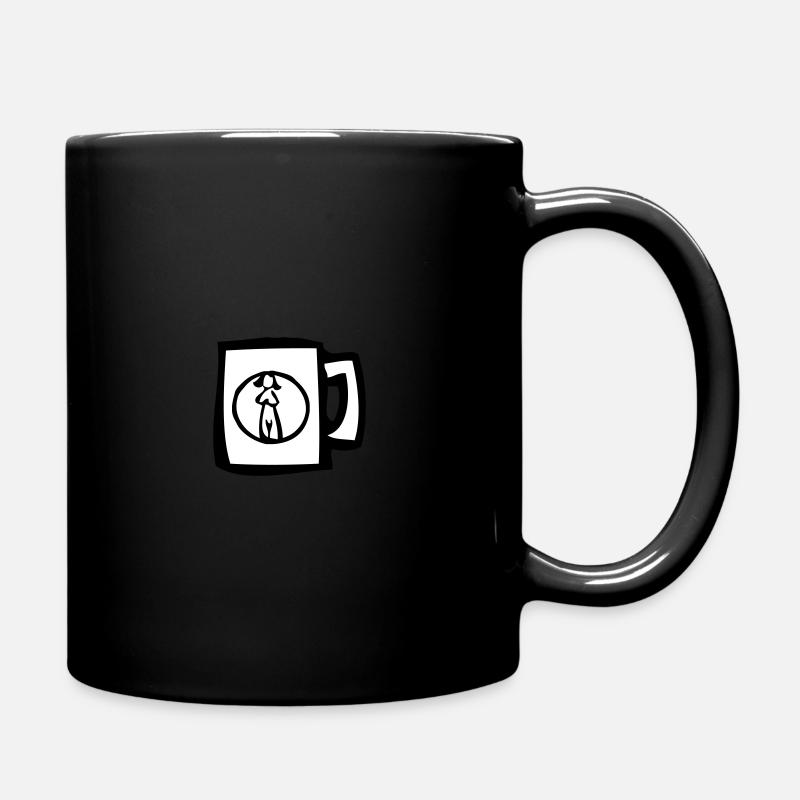 Coupe, bonnet avec femme dessus - Mug uni - noir