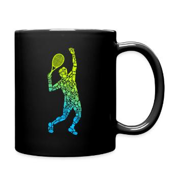 Tennisspieler Symbole Tennistrainer Jungen Tennis - Tasse einfarbig - Schwarz - Rechts