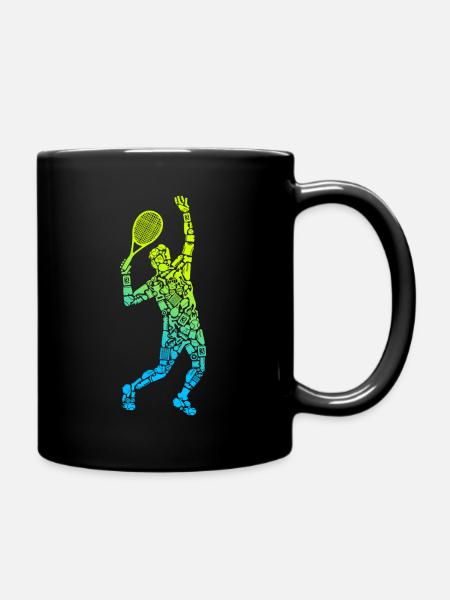 Joueurs de tennis Symboles Entraîneur de tennis Garçons Tennis - Mug uni - noir