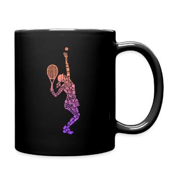 Tennisspielerin Symbole Frauen Mädchen Tennis - Tasse einfarbig - Schwarz - Rechts