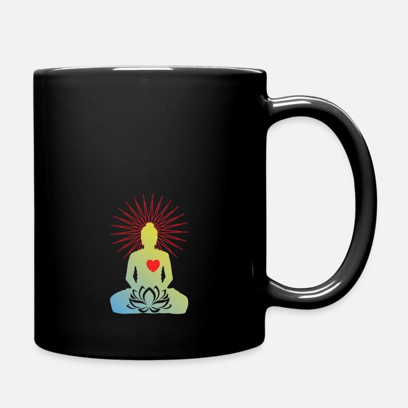 New Age Buddha Lotus Heart Fleur de Fleur Esothermique - Mug uni - noir