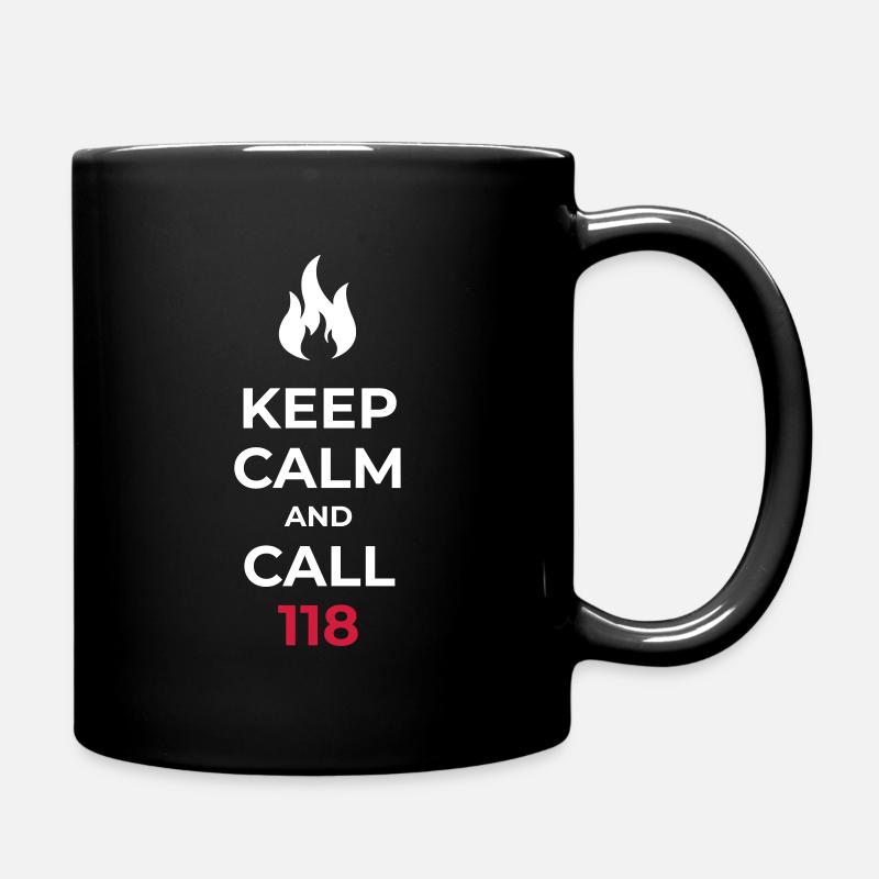 Restez calme et appelez le 118 numéro d'urgence suisse - Mug uni - noir