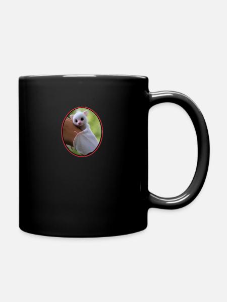 White mouse bat - Full Colour Mug - black