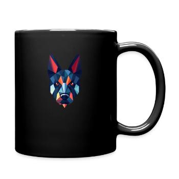 Verspielter Hund im Vektorstil - Tasse einfarbig - Schwarz - Rechts