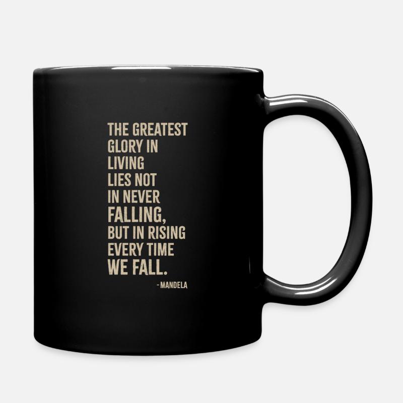 The greatest glory - Mandela - Full Colour Mug - black