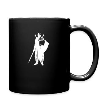 Schwertkrieger Stolzer Ritter Krieger - Tasse einfarbig - Schwarz - Rechts