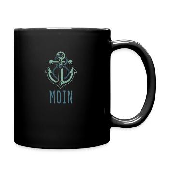 Captain Schiffanker Anker Nordsee Spruch Geschenk - Tasse einfarbig - Schwarz - Rechts