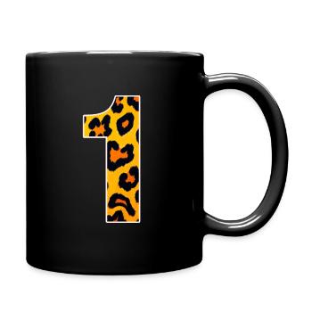 Leopard print yellow-orange - Full Colour Mug - black - Right