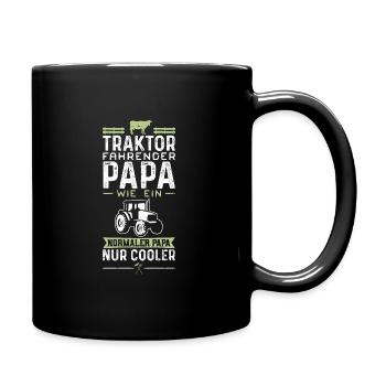 Traktor Fahrender Papa Wie Ein Normaler Papa Nur - Tasse einfarbig - Schwarz - Rechts