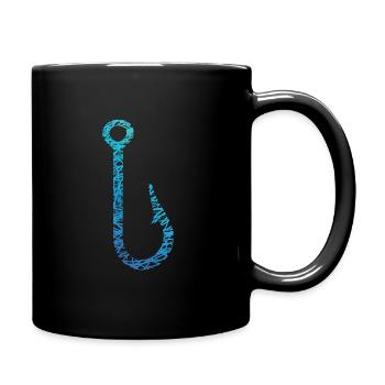 Fishing Hook Hook Scribble Colors Angler - Full Colour Mug - black - Right
