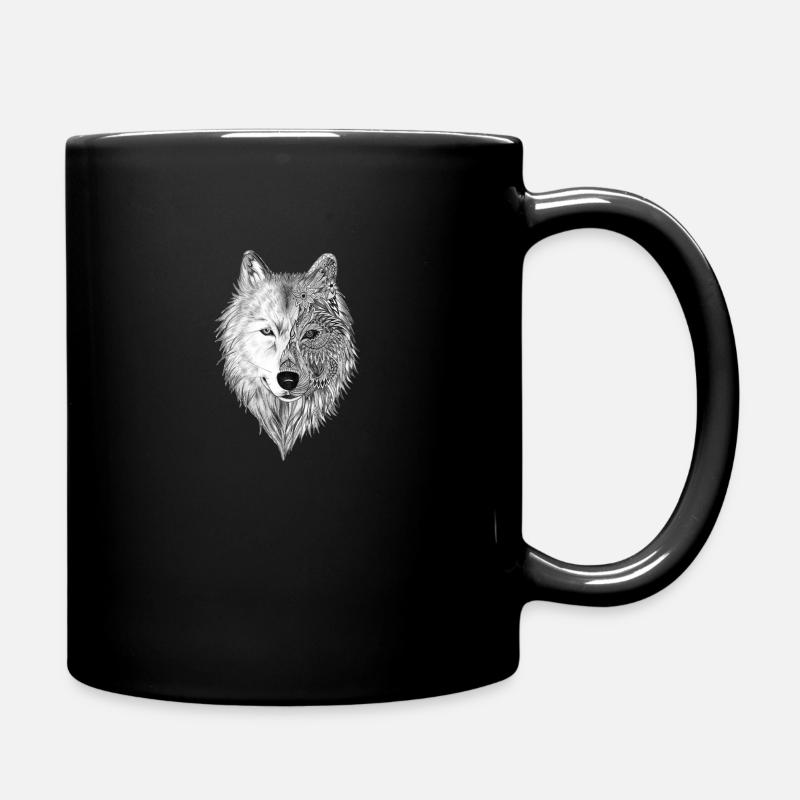 Wolf - Tasse einfarbig - Schwarz