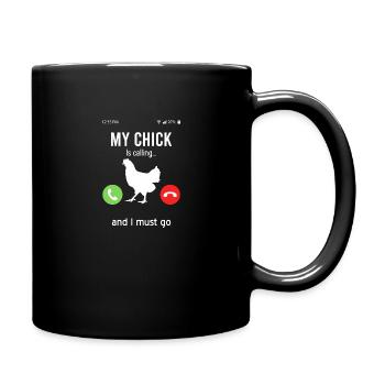Hahn Hühner Hühnchen Vintage Hähnchen Rooster - Tasse einfarbig - Schwarz - Rechts