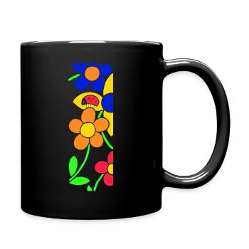 Coccinelle avec des fleurs - Mug uni - noir - Droite