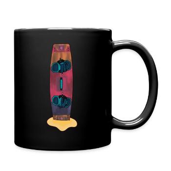 Kiteboard im Sand - Tasse einfarbig - Schwarz - Rechts