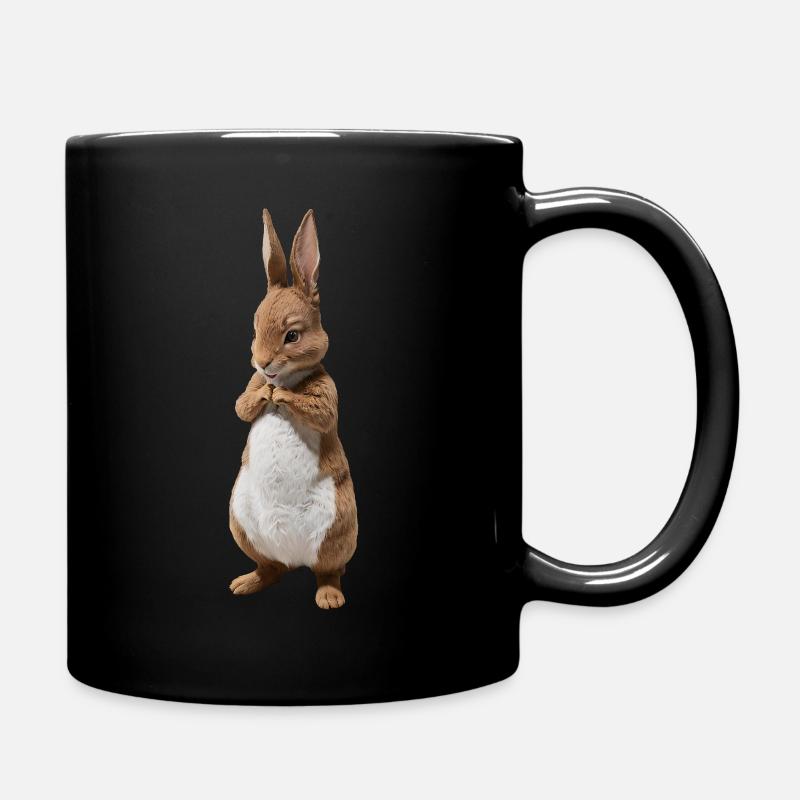 Cute Bunny Brown 21 - Full Colour Mug - black