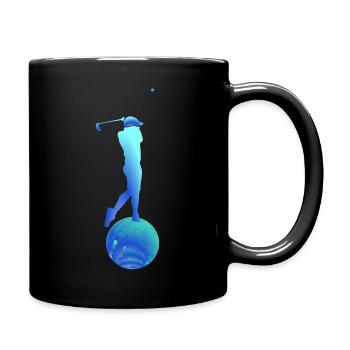 Golfer Golf Geschenk - Tasse einfarbig - Schwarz - Rechts
